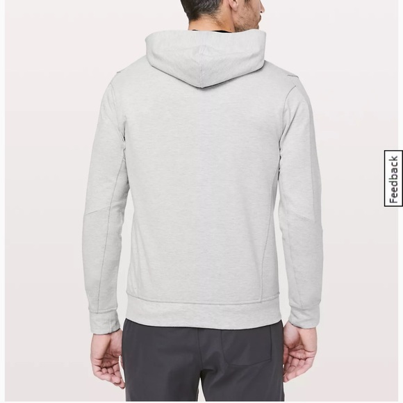 LULULEMON City Sweat Zip Hoodie Heathered Ultra Light Grey Size Large - Picture 3 of 12